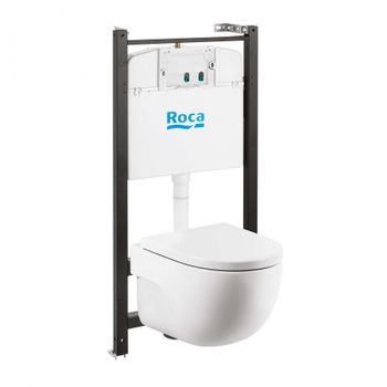 MERIDIAN Комплект 3 в 1 (инсталляции+подв. унитаз Rimless+сиденье SUPRALIT). ROCA 7893104990 — фото 1, Комплекты унитаз + инсталляция