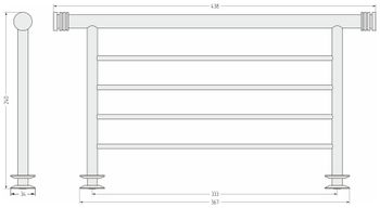 Полка прямая Полка Сунержа прямая 4П / L 370 Чёрный хром 01-2012-4370 — фото 1, Полки для полотенец