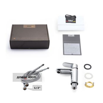 Смеситель для раковины D&K Rhein DA1312101, хром — фото 2, Смесители для раковины