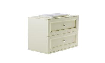Тумба Классик 90см 2ящ RAL1013 мат., раковина Ретро бел глянц, столешница Solid в цвете 4631177715815 — фото 4, Тумбы с раковиной