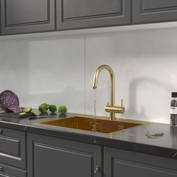 Кухонная мойка Reflexion Iseo RX2265BL оружейная сталь — фото 296, Кухонные мойки