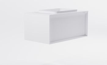 Тумба Фрейм 100см 1ящ белый мат., раковина Антарес бел глянц, столешница Solid белый мат. 4631177715419 — фото 4, Тумбы с раковиной