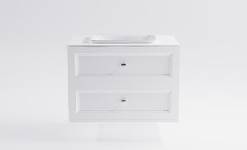 Тумба Классик 100см 2ящ белый мат., раковина Ретро бел глянц, столешница Solid белый мат. 4631177715891 — фото 1, Тумбы с раковиной
