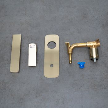 Ursus Смеситель для умывальника встраиваемый, матовое золото, LM, LM7226BG — фото 5, Смесители для раковины