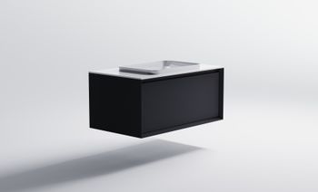 Товар: Тумба Фрейм 90 с 1ящ RAL7024 мат. с раковиной Антарес бел гл. и столешницей Solid бел гл. 4631177713903 - фото 4 Тумба Фрейм 90 с 1ящ RAL7024 мат. с раковиной Антарес бел гл. и столешницей Solid бел гл. 4631177713903 — фото 4, Тумбы с раковиной