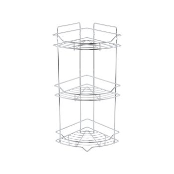 Полка трёхъярусная угловая Milardo Grid проволока стальная, хром (GRICC3CM44) — фото 1, Полки для ванной и душа