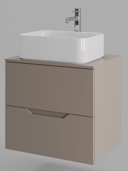 Orange Line Li-60TuLMDF+B02-460W тумба с раковиной подвесная 60 см, латте/белый Li-60TuLMDF+B02-460W — фото 5, Тумбы с раковиной