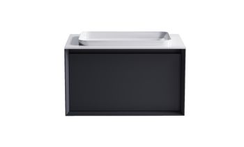 Тумба Фрейм 80 с 1ящ RAL7024 мат. с раковиной Антарес бел гл. и столешницей Solid бел гл. 4631177713842 — фото 1, Тумбы с раковиной