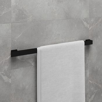 Полотенцедержатель SMOOTH LINE одинарный, черный 9782023 — фото 1, Полотенцедержатели