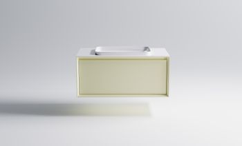 Тумба Фрейм 100 с 1ящ RAL1013 мат. с раковиной Антарес бел гл. и столешницей Solid бел гл. 4631177713958 — фото 2, Тумбы с раковиной