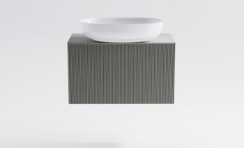 Тумба М-40 Slim 70см 1ящ NCS S 3502-Y мат./волна, раковина Атрия бел гл, столешница Solid в цвете 4631177715921 — фото 1, Тумбы с раковиной