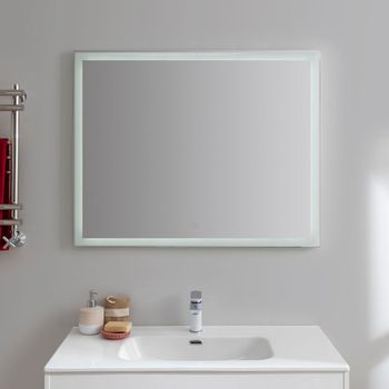 Зеркало Aquanet Гласс 100 белый LED 00274134 — фото 1, Зеркала в ванную комнату