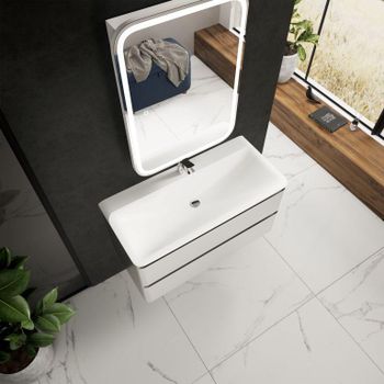 Товар: AQM900410WH "S4" тумба под умывальник подвесная 100 см., цвет белый глянец. - фото 3 AQM900410WH "S4" тумба под умывальник подвесная 100 см., цвет белый глянец. — фото 3, Тумбы под раковину