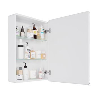 Шкаф зеркальный Lemark ELEMENT 60х80 см 1 дверный, петли справа, с подсветкой, с розеткой, цвет корп LM60ZS-E — фото 3, Зеркальные шкафы в ванную