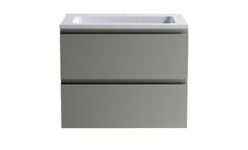 Нижний шкаф Альфа 70 с 2 ящиками серо-бежевый (NCS S 3502-Y матовый) + Раковина "Альфа 70" 03060004ncss3502-y+04010006 — фото 1, Тумбы с раковиной