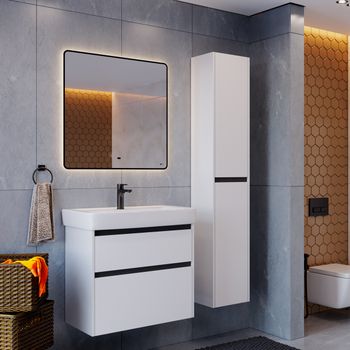 Зеркало Lemark MIOBLACK 100х80 см с интерьерной подсветкой, с подогревом LM100ZM-black — фото 5, Зеркала в ванную комнату