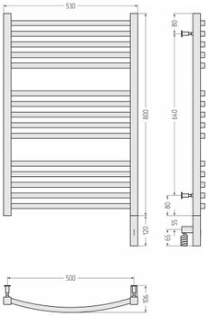 Товар: Полотенцесушитель электрический Сунержа Аркус 3.0 800х500 МЭМ правый Без покрытия 00-5705-8050 - фото 3 Полотенцесушитель электрический Сунержа Аркус 3.0 800х500 МЭМ правый Без покрытия 00-5705-8050 — фото 3, Электрические полотенцесушители