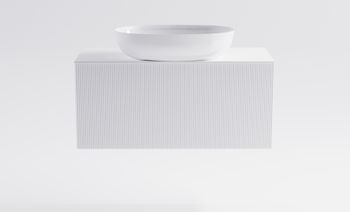 Тумба М-40 90см 1ящ белый матовый/волна, раковина Атрия бел глянец, столешница Solid бел матовый 4631177714870 — фото 4, Тумбы с раковиной