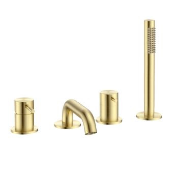 AQM6219BG Siena Смеситель на борт ванны на 4 отв, комплект, золото шлифованное — фото 1, Смесители