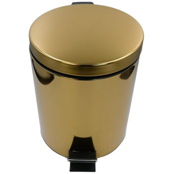 GIFORTES Ведро д/мусора 5 литров круглое, с крышкой SOFT CLOSE, золото 32673 — фото 4, Мусорные ведра