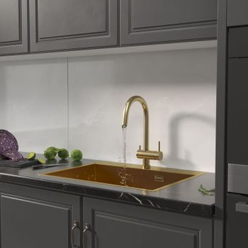 Кухонная мойка Reflexion Iseo RX2265BL оружейная сталь — фото 322, Кухонные мойки