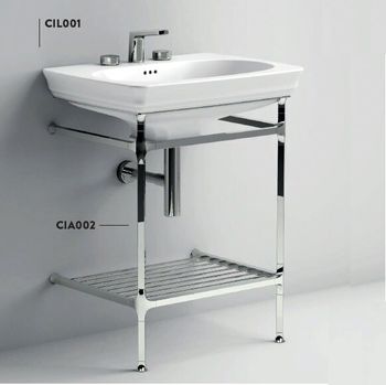 Консоль Artceram Civitas металлическая с сетчатой полкой для раковины цвет хром CIA002 71 — фото 1, Консоли для раковины