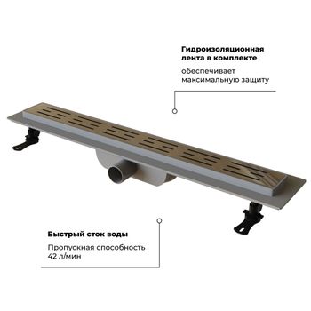 Душевой лоток Drain Leo-10 60211080-01 — фото 4, Душевые лотки