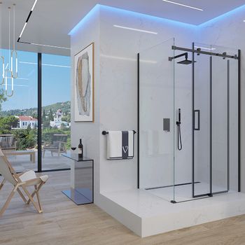 Товар: Душевой угол Veconi Rovigo RV-074B, 1300х800х1950 черный, стекло прозрачное RV074B-13080-01-C4 - фото 1 Душевой угол Veconi Rovigo RV-074B, 1300х800х1950 черный, стекло прозрачное RV074B-13080-01-C4 — фото 1, Душевые уголки