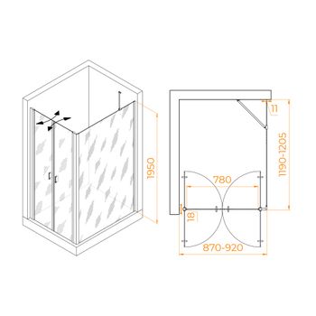 Душевой уголок RGW PA-144 (PA-104+Z-050-2+O-204) 900x1200 060814492-11 — фото 1, Душевые уголки