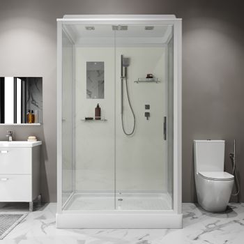 Душевая кабина Niagara Standart ST120/90/15Q (120х90х215) прямоугольник,поддон 15см,распашная,проф.белый,3 места — фото 5, Душевые кабины