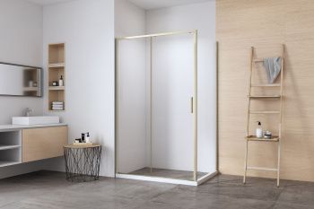 Товар: Боковая стенка Aquanet Pleasure Evo 90 AE65-F90-GBT профиль золото-никель браш, прозрачное стекло - фото 2 Боковая стенка Aquanet Pleasure Evo 90 AE65-F90-GBT профиль золото-никель браш, прозрачное стекло — фото 2, Душевые кабины и ограждения