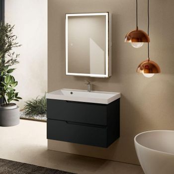 AQM900380GM "S3" тумба под умывальник подвесная 80 см., цвет антрацит. — фото 4, Тумбы под раковину