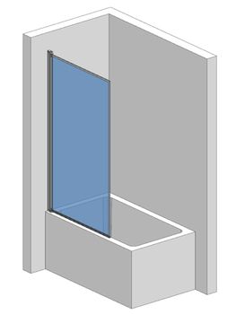 Шторка на ванну 900*1400мм., стекло 6мм, цвет профиля матовый черный. Декоративная линия по периметру. AQM2859-9-L — фото 3, Шторки на ванну