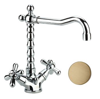 Смеситель для раковины Fiore MARGOT SKY (SWAROVSKI®) 01ZZ0625, бронза — фото 1, Смесители для раковины