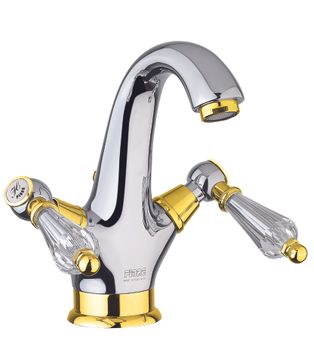 Смеситель для раковины Fiore GIOIELLI (SWAROVSKI®) 08CO0623, хром/золото — фото 1, Смесители для раковины