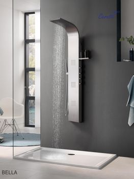 Панель BELLA душевая из нержавеющей стали с форсунками Ceruttispa CT11128, цвет хром — фото 1, Душевые панели