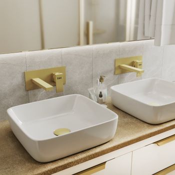 Встраиваемый смеситель для раковины D&K Bayern.Liszt DA1514407, матовое золото — фото 1, Смесители для раковины