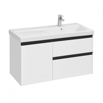 DOMI Тумба под раковину Gap Plus 100, 2 ящ., 1 дв., белый глянец, правая, ROCA 7857627806 — фото 1, Тумбы под раковину