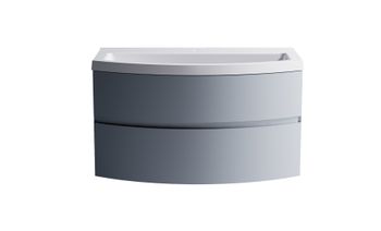 Нижний шкаф Венеция2.0 80 с 2 ящиками серо-голубой (NCS S 3005-R80B матовый) + Раковина "Венеция 80" 03100004ncss3005-r80b+04010022 — фото 1, Тумбы с раковиной