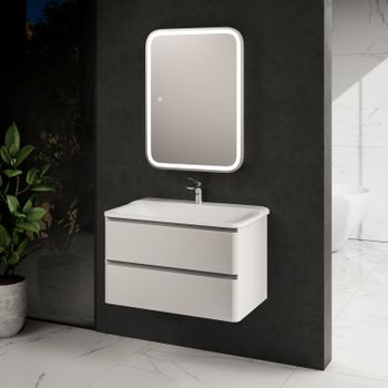 AQM900480WH "S4" тумба под умывальник подвесная 80 см., цвет белый глянец. — фото 2, Тумбы под раковину