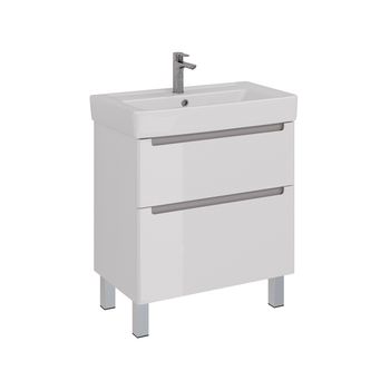 Товар: Тумба Lemark BUNO 80 см под 1 раковину, подвесная/напольная, 2 ящика, цвет планки: Серый, цвет корпу LM04B80T - фото 4 Тумба Lemark BUNO 80 см под 1 раковину, подвесная/напольная, 2 ящика, цвет планки: Серый, цвет корпу LM04B80T — фото 4, Тумбы под раковину