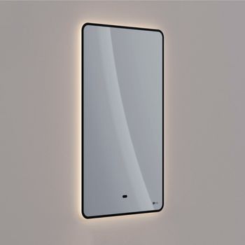 Зеркало Lemark MIOBLACK 45х80 см с интерьерной подсветкой, с подогревом LM45ZM-black — фото 1, Зеркала в ванную комнату