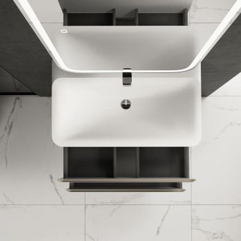 AQM900480BG "S4" тумба под умывальник подвесная 80 см., цвет бежевый. — фото 3, Тумбы под раковину