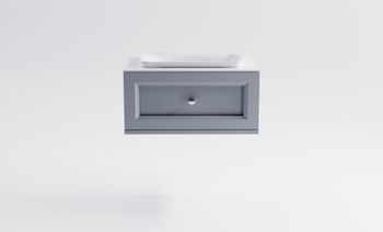 Тумба Классик 80 с 1ящ NCS S 3005-R80B мат. с раковиной Ретро бел гл. и столешницей Solid бел гл. 4631177714054 — фото 1, Тумбы с раковиной