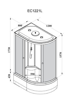 Кабина EC1221L душевая PARLY — фото 6, Душевые кабины
