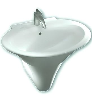 Раковина HATRIA SCULTURE YR3701 подвесная или накладная с одним отверстием с переливом цвет белый — фото 1, Раковины