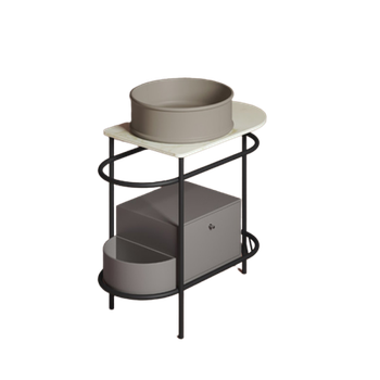 Ящик выдвижной Artceram Flair 3.0 с боковой секцией для металлической консоли цвет platinum ACM037 52 — фото 1, Мебель для ванной