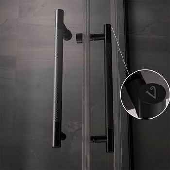 Душевой угол Veconi Premium Trento PTC-20B, 1100Х900x2000, черный матовый, стекло прозрачное PTC20-B-11090-01-C4 — фото 5, Душевые уголки