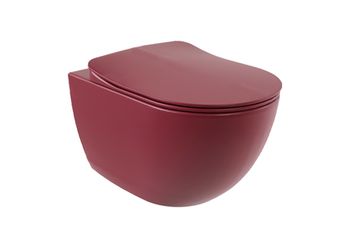 CREAVIT FREE Унитаз подвесной безободковый с биде БЕРРИ МАТОВЫЙ FE322-00BR00E-0000 — фото 1, Подвесные унитазы