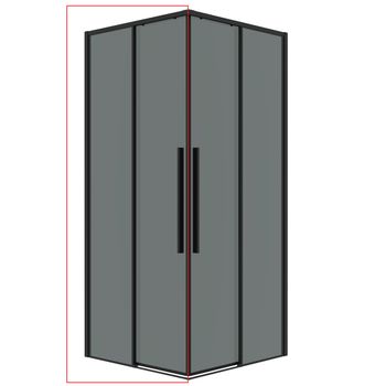 1/2 душевого ограждения Grossman Galaxy 1/2.K33.01.10.21.10 (100х195) черный матовый,стекло тонированное, 1 место — фото 1, Душевые кабины и ограждения